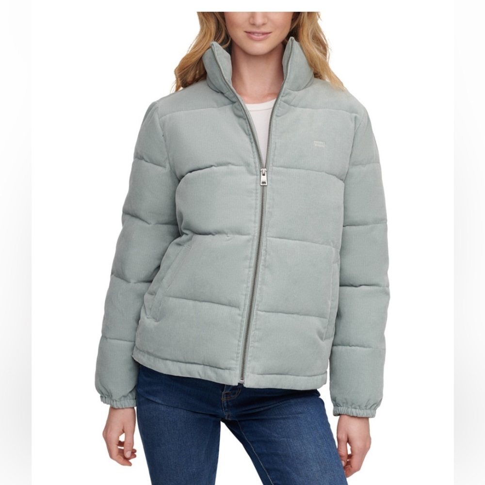 New Levi’s Womens’ Corduroy Puffer Jacket size small Blue